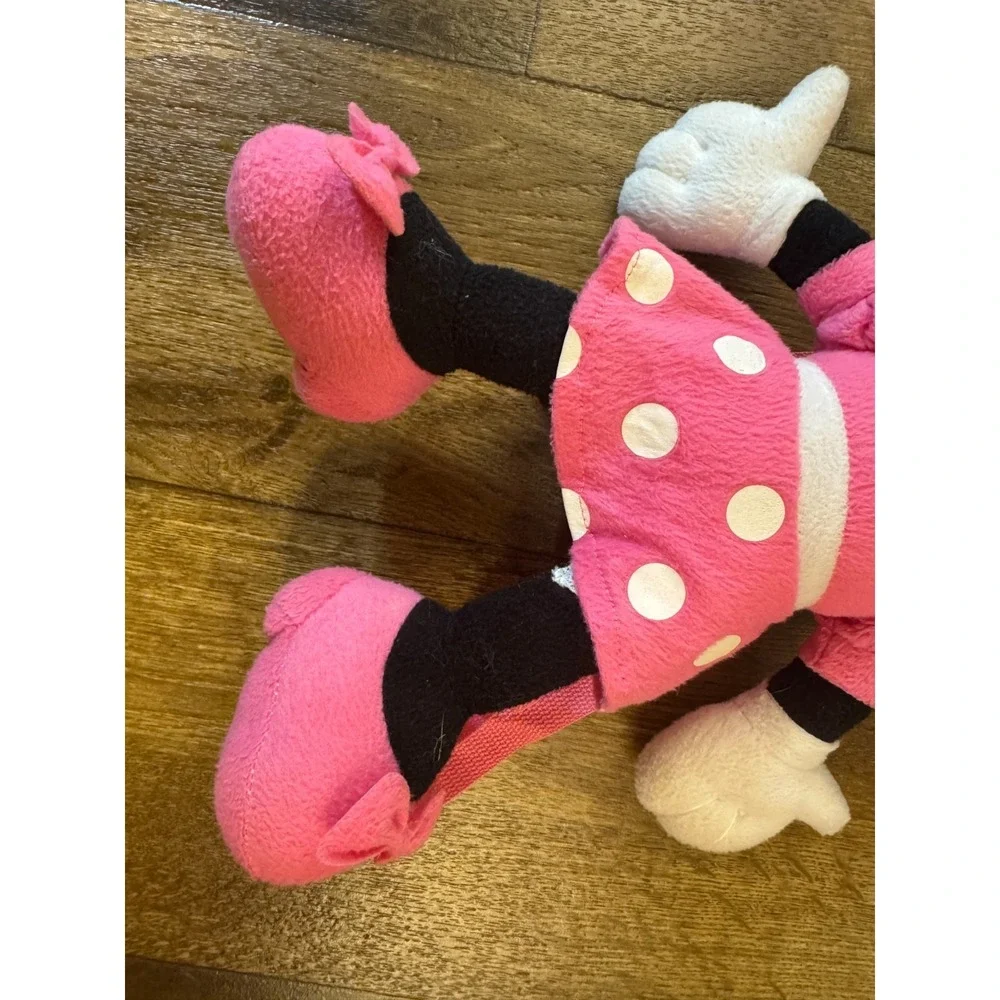 Bioworld Disney Minnie Mouse Backpack Plush Kids Small Pocket Pink Dress 17 Inch